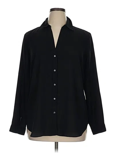 Pre-owned Ann Taylor Long Sleeve Button Down Shirt In Black