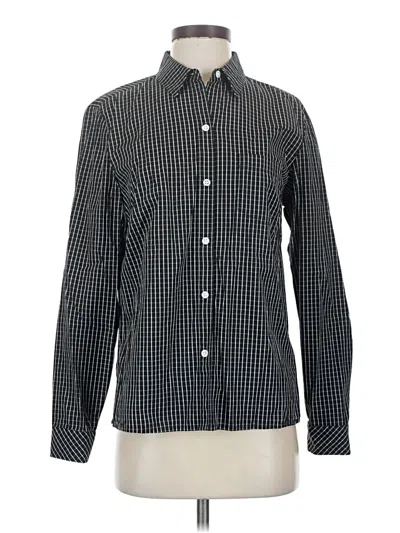 Pre-owned Ann Taylor Long Sleeve Button Down Shirt In Black