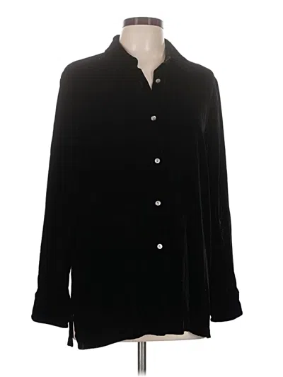 Pre-owned Ann Taylor Long Sleeve Button Down Shirt In Black