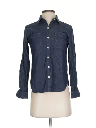 Pre-owned Ann Taylor Long Sleeve Button Down Shirt In Blue
