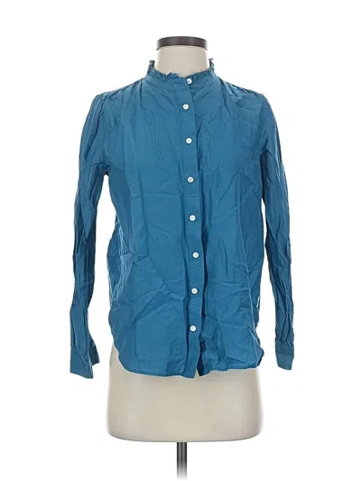 Pre-owned Ann Taylor Long Sleeve Button Down Shirt In Blue