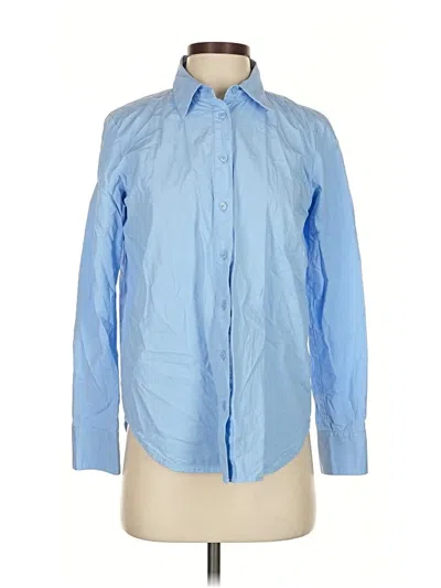 Pre-owned Ann Taylor Long Sleeve Button Down Shirt In Blue