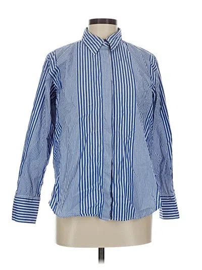 Pre-owned Ann Taylor Long Sleeve Button Down Shirt In Blue