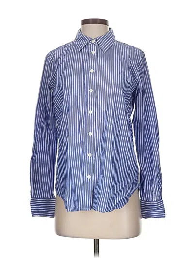 Pre-owned Ann Taylor Long Sleeve Button Down Shirt In Blue