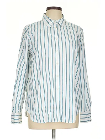 Pre-owned Ann Taylor Long Sleeve Button Down Shirt In Blue