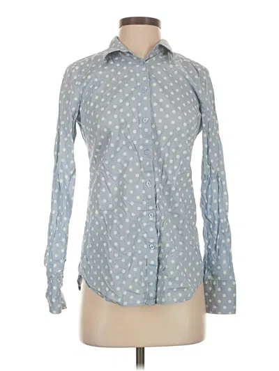 Pre-owned Ann Taylor Long Sleeve Button Down Shirt In Blue