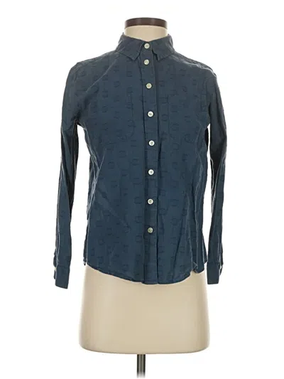 Pre-owned Ann Taylor Long Sleeve Button Down Shirt In Blue
