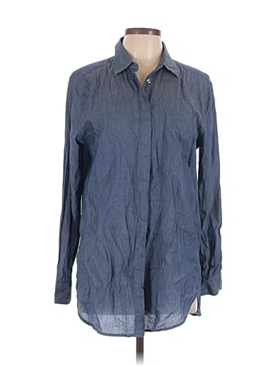 Pre-owned Ann Taylor Long Sleeve Button Down Shirt In Blue