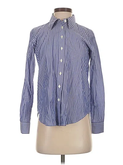 Pre-owned Ann Taylor Long Sleeve Button Down Shirt In Blue