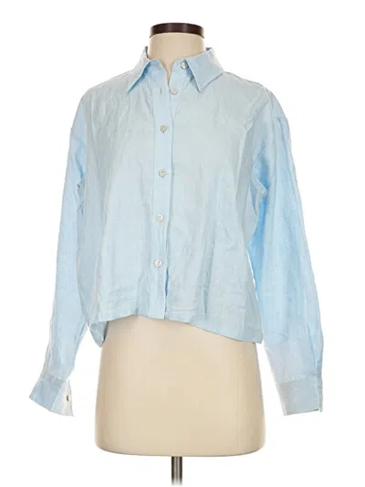 Pre-owned Ann Taylor Long Sleeve Button Down Shirt In Blue