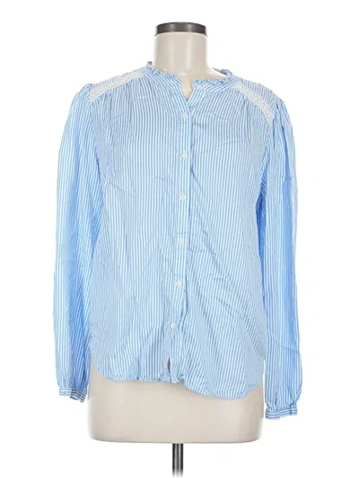 Pre-owned Ann Taylor Long Sleeve Button Down Shirt In Blue