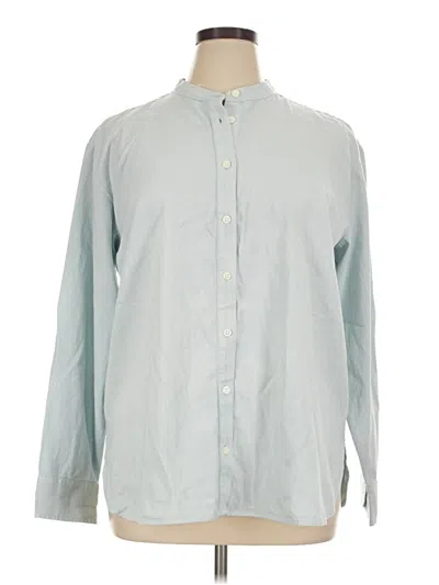 Pre-owned Ann Taylor Long Sleeve Button Down Shirt In Blue