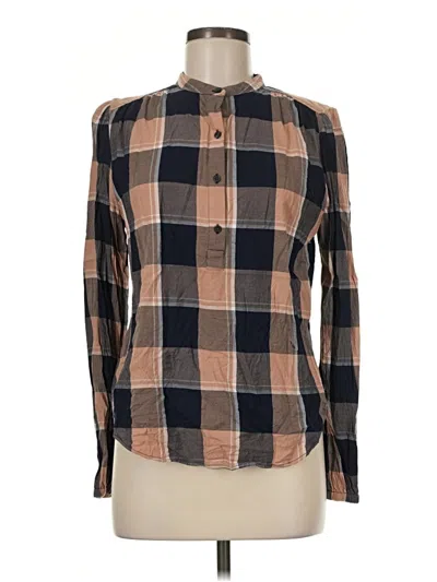 Pre-owned Ann Taylor Long Sleeve Button Down Shirt In Brown