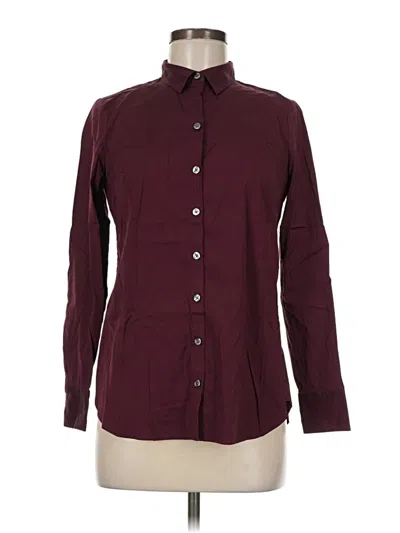 Pre-owned Ann Taylor Long Sleeve Button Down Shirt In Burgundy