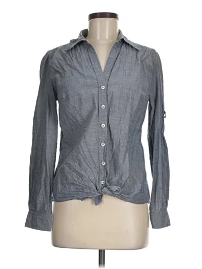 Pre-owned Ann Taylor Long Sleeve Button Down Shirt In Gray