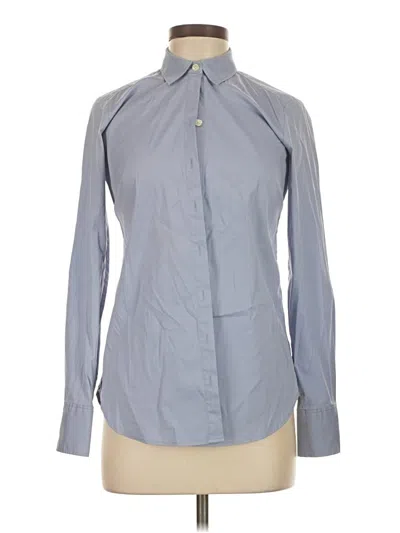 Pre-owned Ann Taylor Long Sleeve Button Down Shirt In Gray