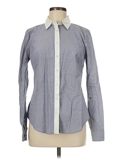Pre-owned Ann Taylor Long Sleeve Button Down Shirt In Gray