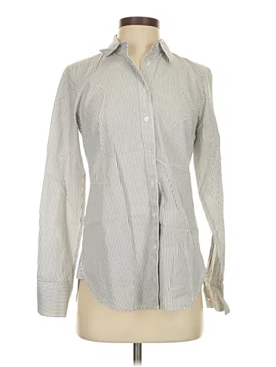 Pre-owned Ann Taylor Long Sleeve Button Down Shirt In Gray