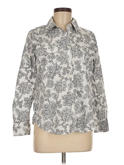 Pre-owned Ann Taylor Long Sleeve Button Down Shirt In Gray