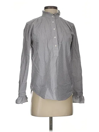 Pre-owned Ann Taylor Long Sleeve Button Down Shirt In Gray