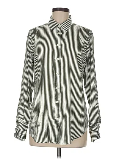 Pre-owned Ann Taylor Long Sleeve Button Down Shirt In Green