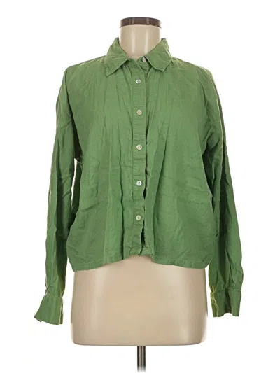 Pre-owned Ann Taylor Long Sleeve Button Down Shirt In Green