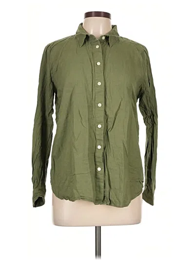 Pre-owned Ann Taylor Long Sleeve Button Down Shirt In Green