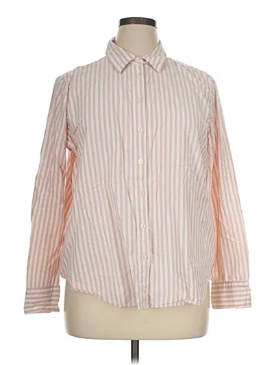 Pre-owned Ann Taylor Long Sleeve Button Down Shirt In Orange