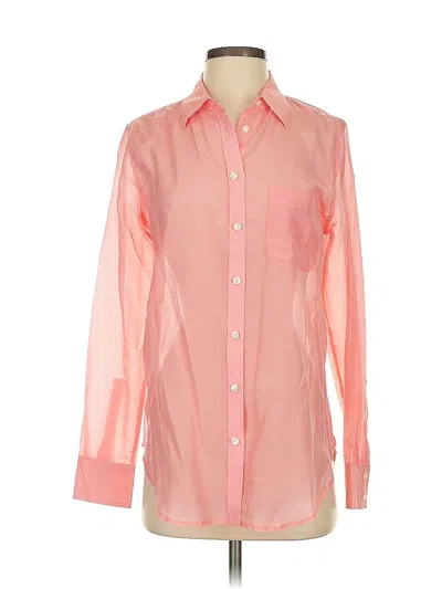 Pre-owned Ann Taylor Long Sleeve Button Down Shirt In Pink