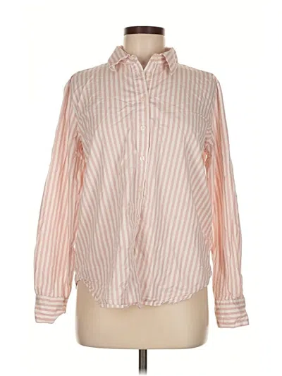 Pre-owned Ann Taylor Long Sleeve Button Down Shirt In Pink