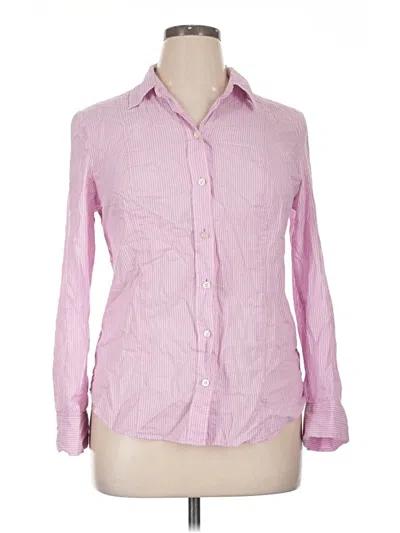 Pre-owned Ann Taylor Long Sleeve Button Down Shirt In Pink