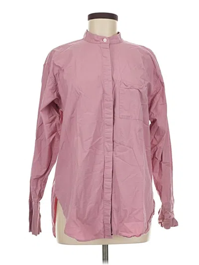 Pre-owned Ann Taylor Long Sleeve Button Down Shirt In Pink