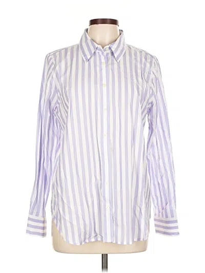 Pre-owned Ann Taylor Long Sleeve Button Down Shirt In Purple