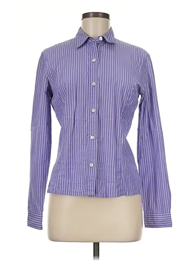 Pre-owned Ann Taylor Long Sleeve Button Down Shirt In Purple