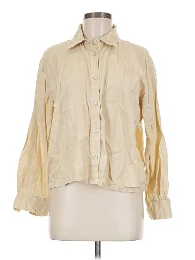 Pre-owned Ann Taylor Long Sleeve Button Down Shirt In White