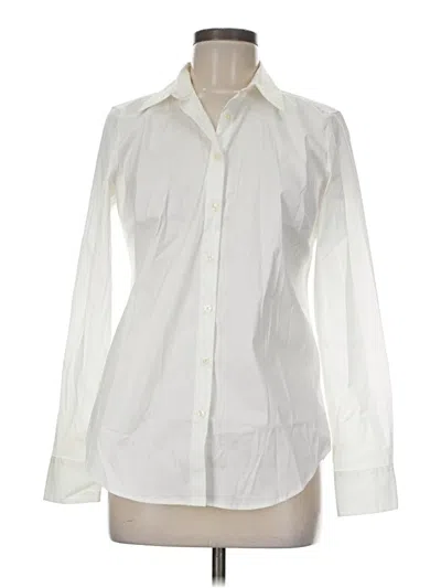 Pre-owned Ann Taylor Long Sleeve Button Down Shirt In White