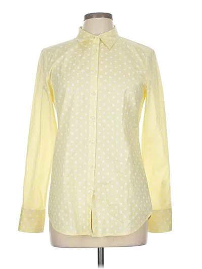 Pre-owned Ann Taylor Long Sleeve Button Down Shirt In Yellow