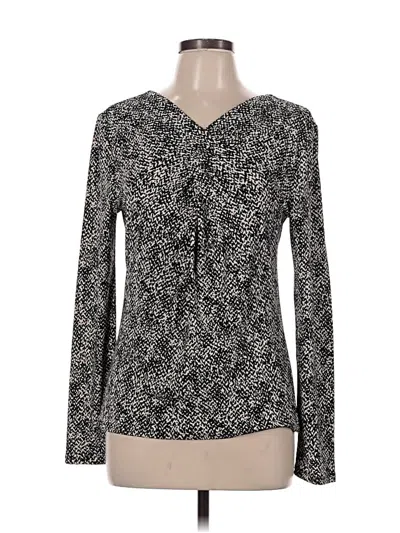 Pre-owned Ann Taylor Long Sleeve Henley Shirt In Black