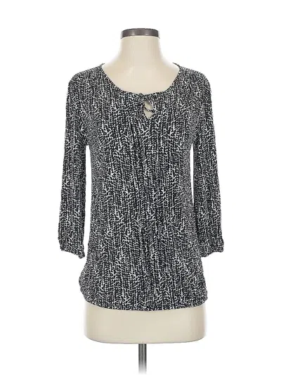 Pre-owned Ann Taylor Long Sleeve Henley Shirt In Gray