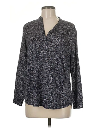 Pre-owned Ann Taylor Long Sleeve Henley Shirt In Gray