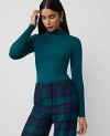 Ann Taylor Long-sleeve Mock Neck Top In Rainforest