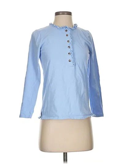 Pre-owned Ann Taylor Long Sleeve Polo Shirt In Blue