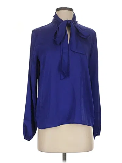 Pre-owned Ann Taylor Long Sleeve Polo Shirt In Blue