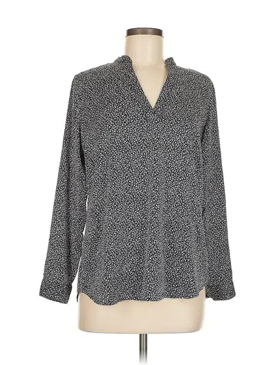 Pre-owned Ann Taylor Long Sleeve Polo Shirt In Gray