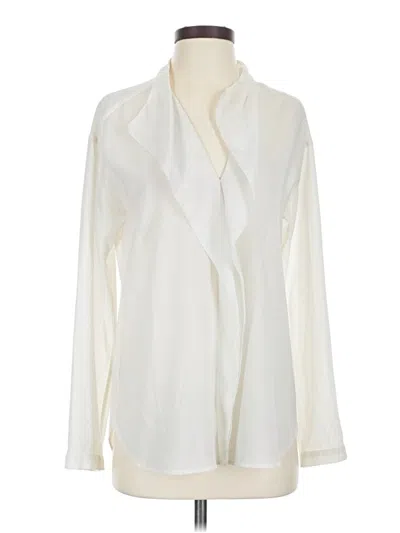 Pre-owned Ann Taylor Long Sleeve Polo Shirt In Ivory