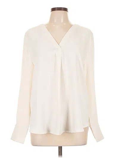 Pre-owned Ann Taylor Long Sleeve Polo Shirt In Ivory