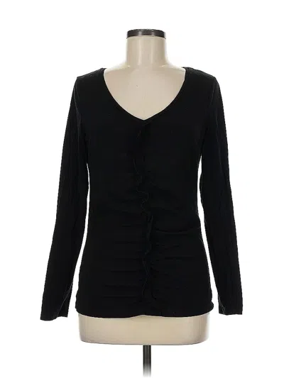Pre-owned Ann Taylor Long Sleeve T-shirt In Black