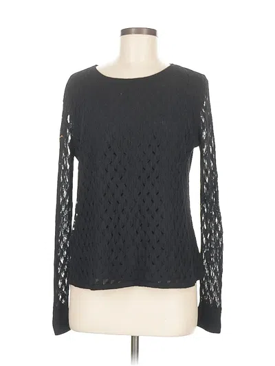 Pre-owned Ann Taylor Long Sleeve T-shirt In Black