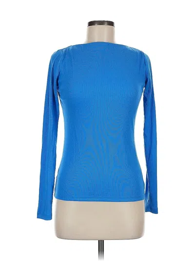 Pre-owned Ann Taylor Long Sleeve T-shirt In Blue