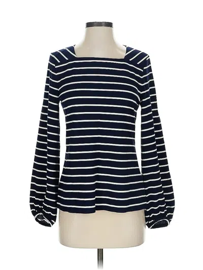 Pre-owned Ann Taylor Long Sleeve T-shirt In Blue